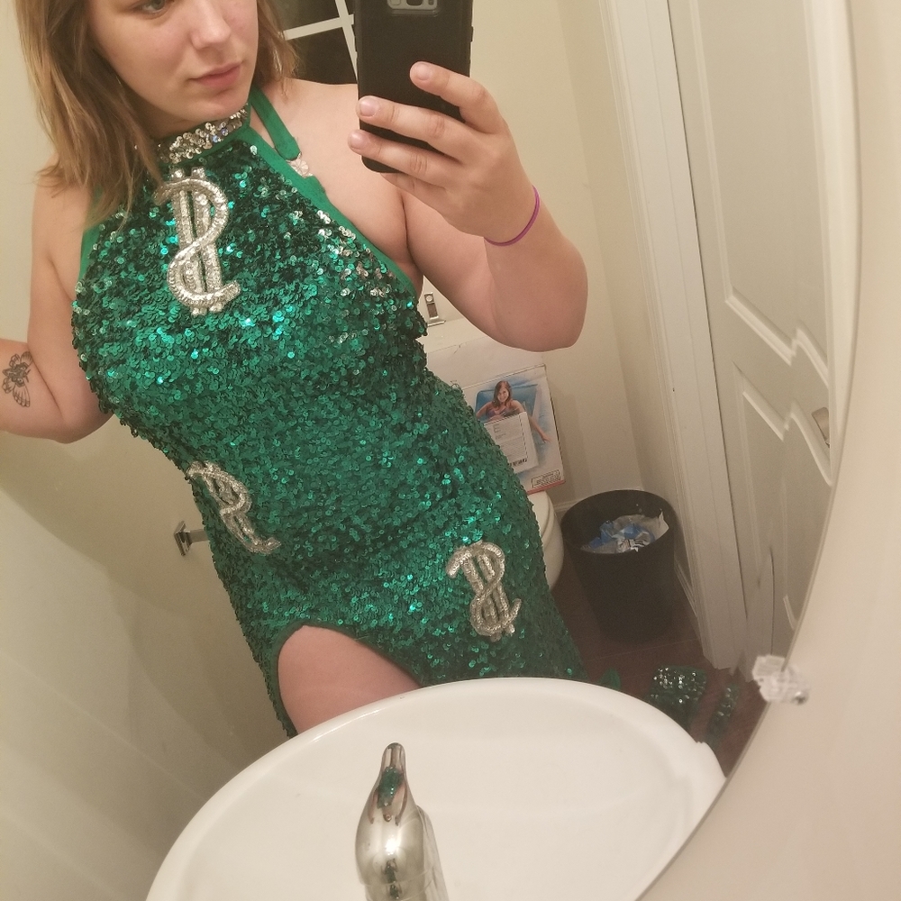 Burlesque Money Costume sequin